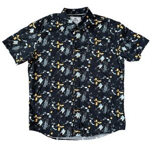 MBX Premium Goods Trendy Black Button Down Shirt Men’s Large